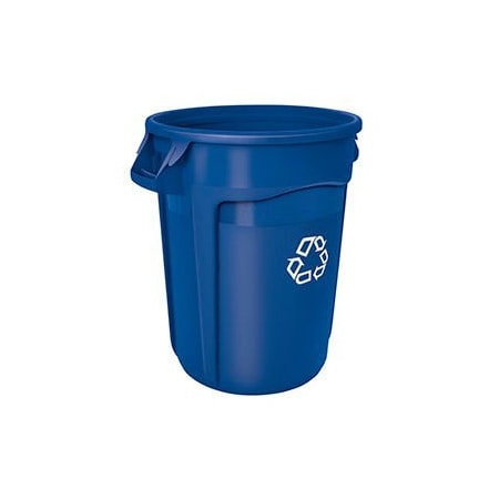 Rubbermaid Commercial Rubbermaid Brute Recycling Can, 32 Gallon, Blue FG263273BLUE